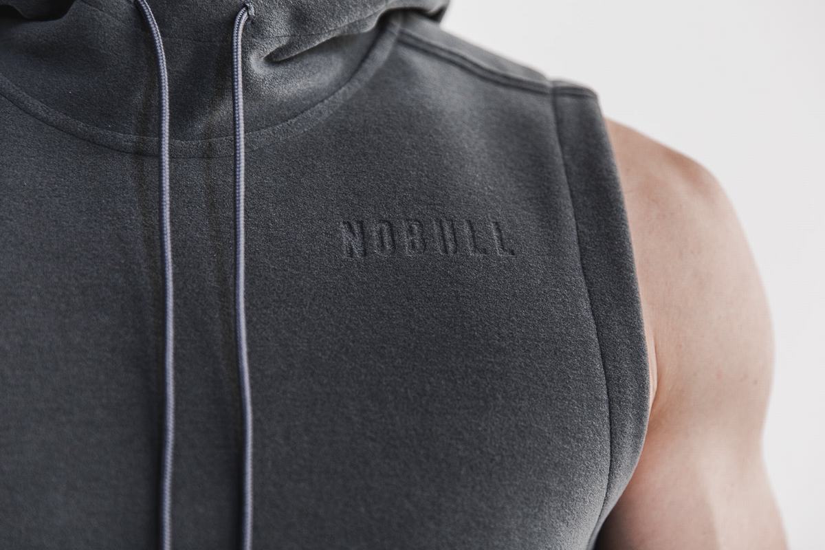 Nobull Arctic Sleeveless Men's Pullover Dark Grey | Australia (EA2317)